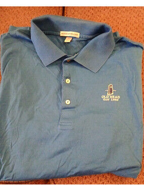 Peter Millar Old Head Golf Links Polo Shirt Men's Size XL Blue Embroidered